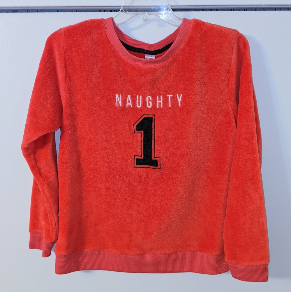 So Intimates "Naughty 1" Red/Pink Long Sleeve Pajama Shirt